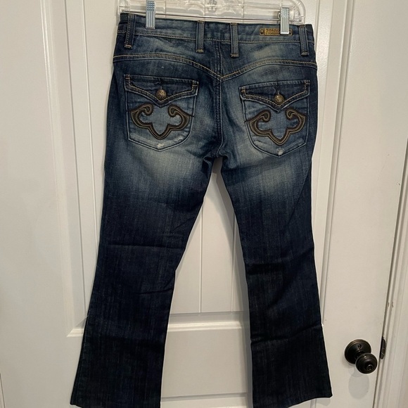 Rerock for Express size 4 stretchy short dark wash boot flare - Picture 5 of 12